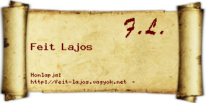 Feit Lajos névjegykártya